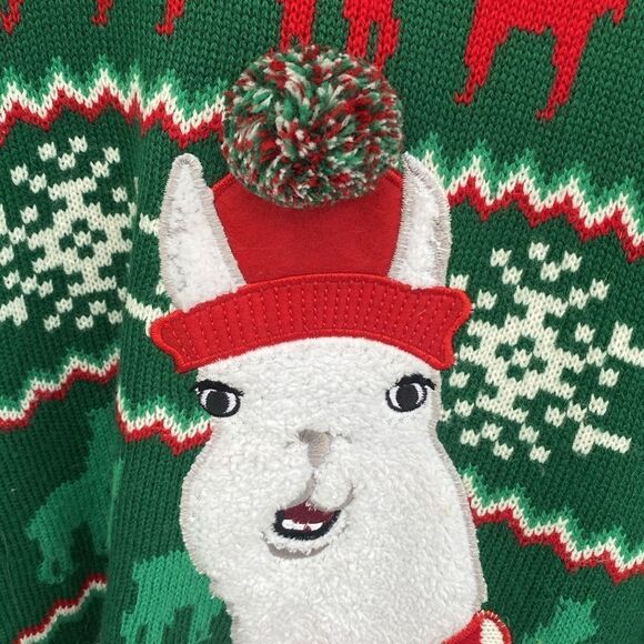 33 Degrees Sz XL Llama 3D Red Ugly & Cute Christmas Sweater - Picture 4 of 12